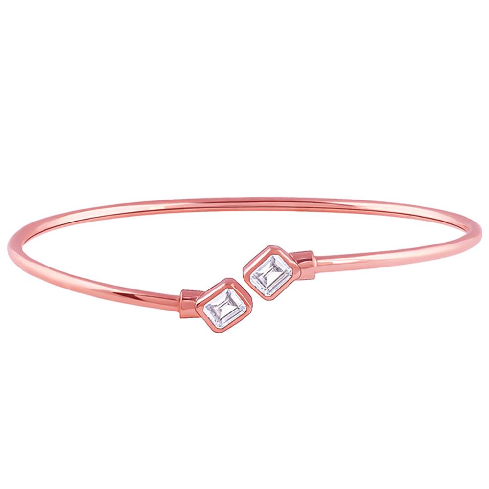 925 Rose Gold Classic Baguette Bracelet : BR01288
