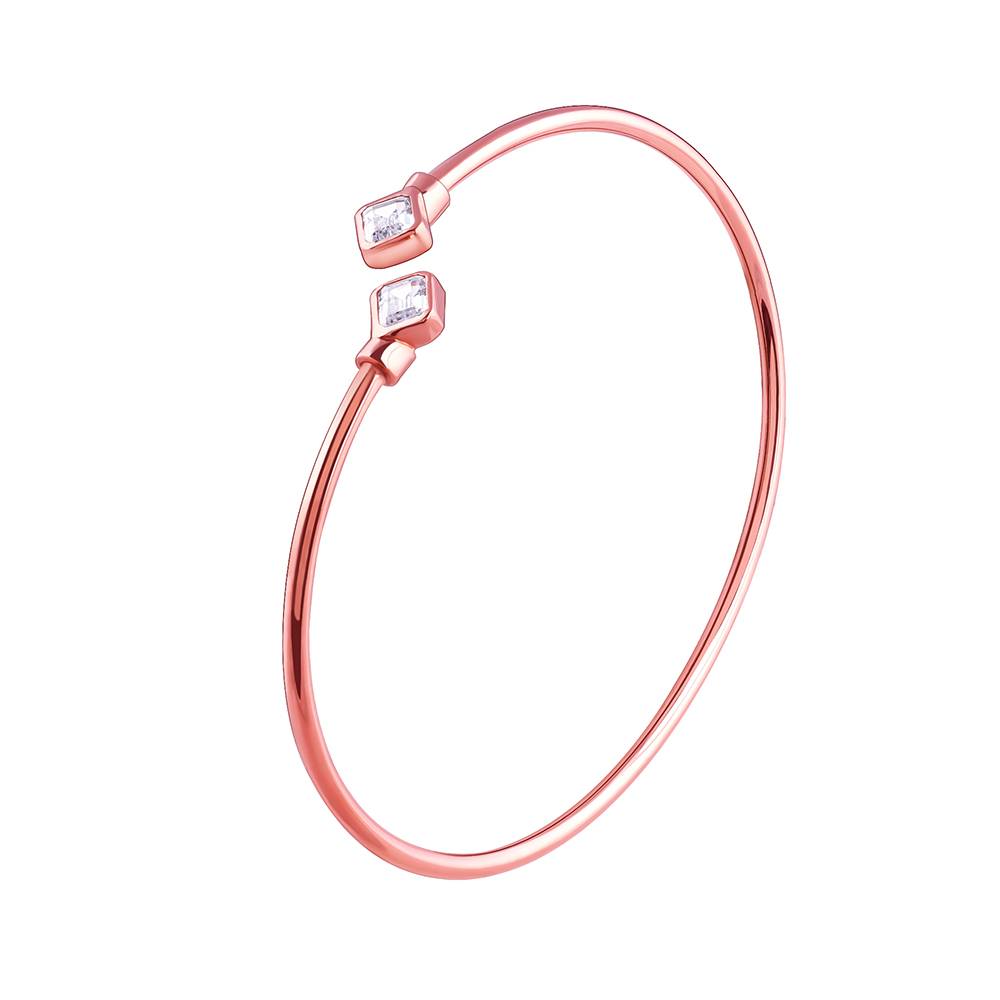 925 Rose Gold Classic Baguette Bracelet : BR01288