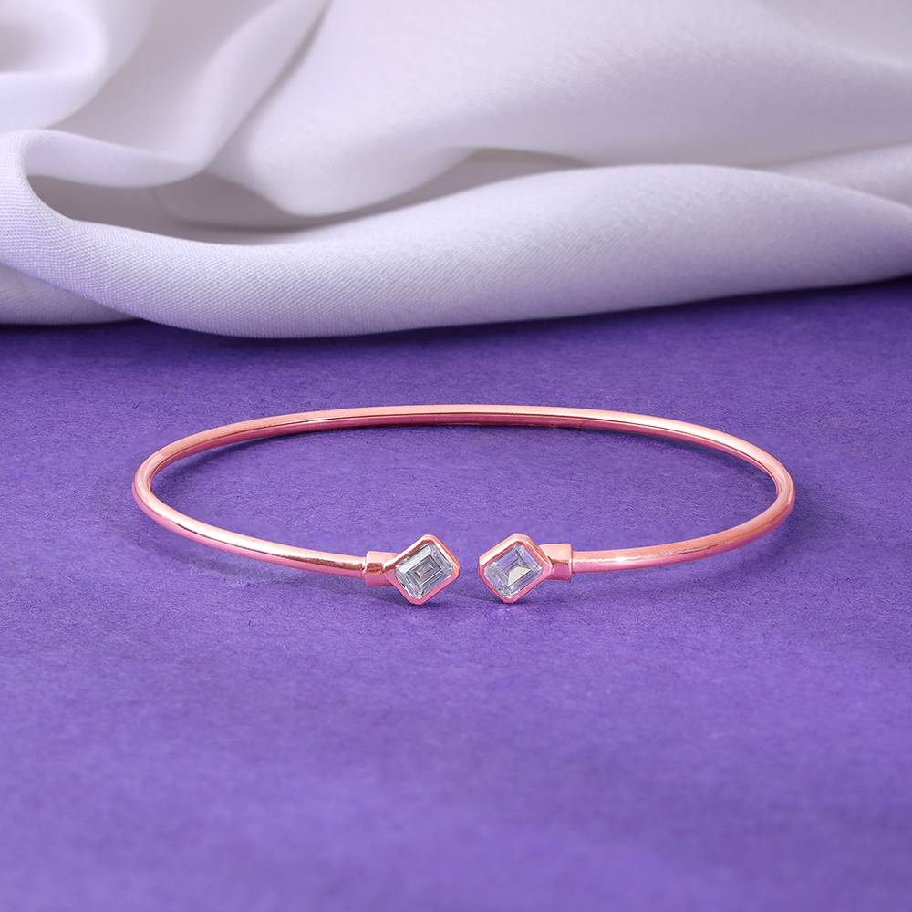925 Rose Gold Classic Baguette Bracelet : BR01288