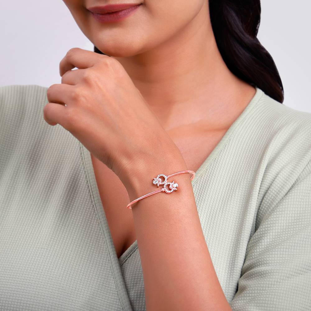 925 Rose Gold Tulipia Cuff Bracelet : BR01289