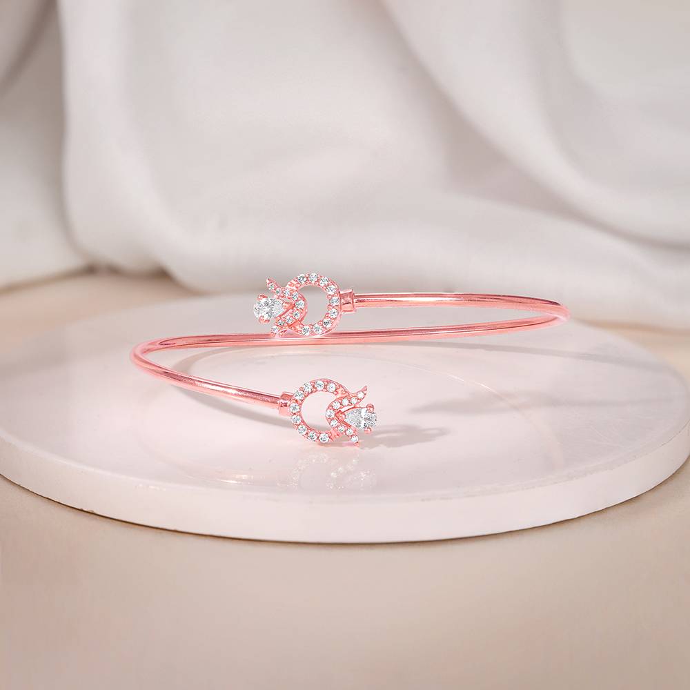 925 Rose Gold Tulipia Cuff Bracelet : BR01289