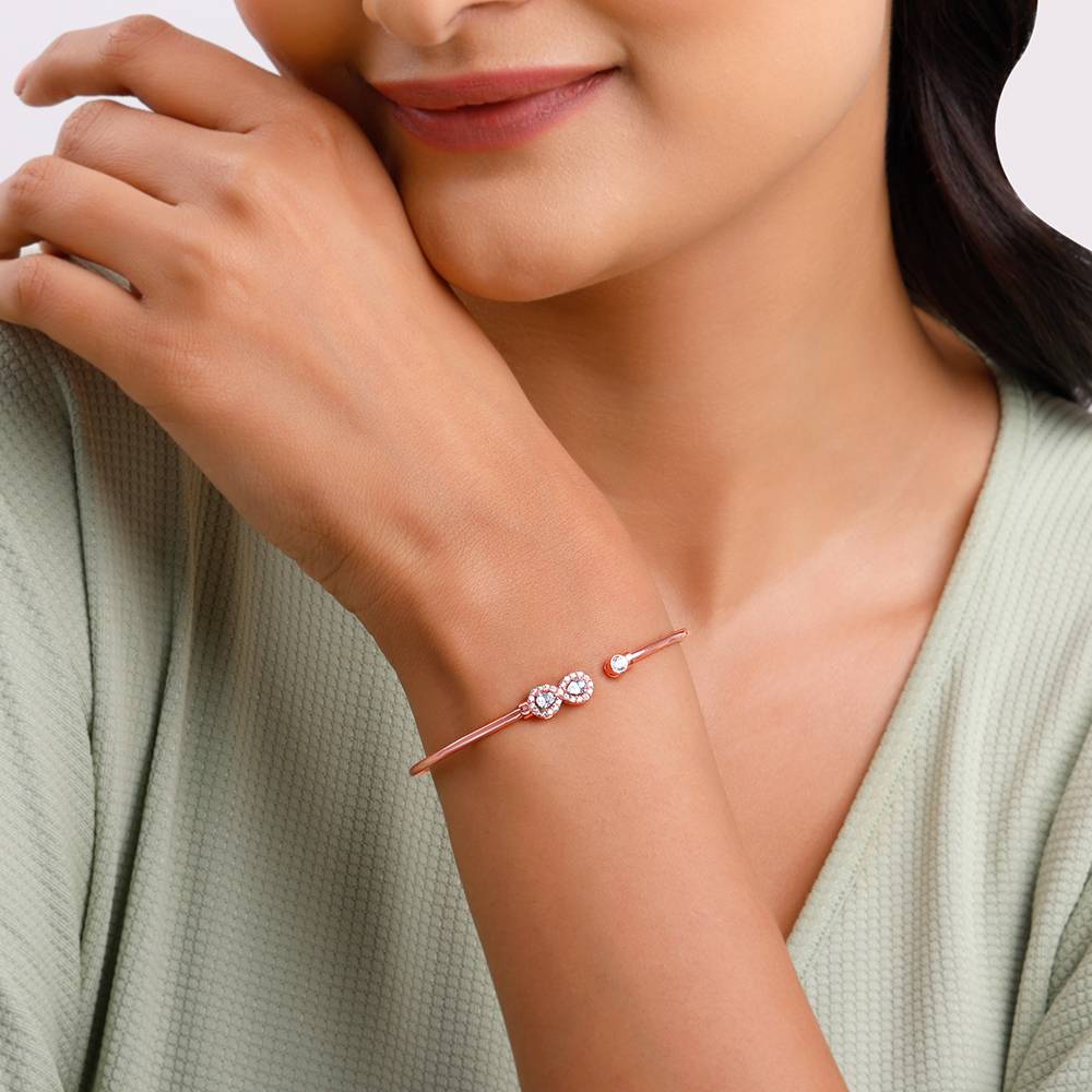 925 Rose Gold Endless Shenanigans Cuff Bracelet : BR01290
