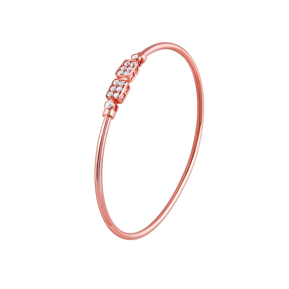 925 Rose Gold Adorable Cuff Bracelet : BR01291