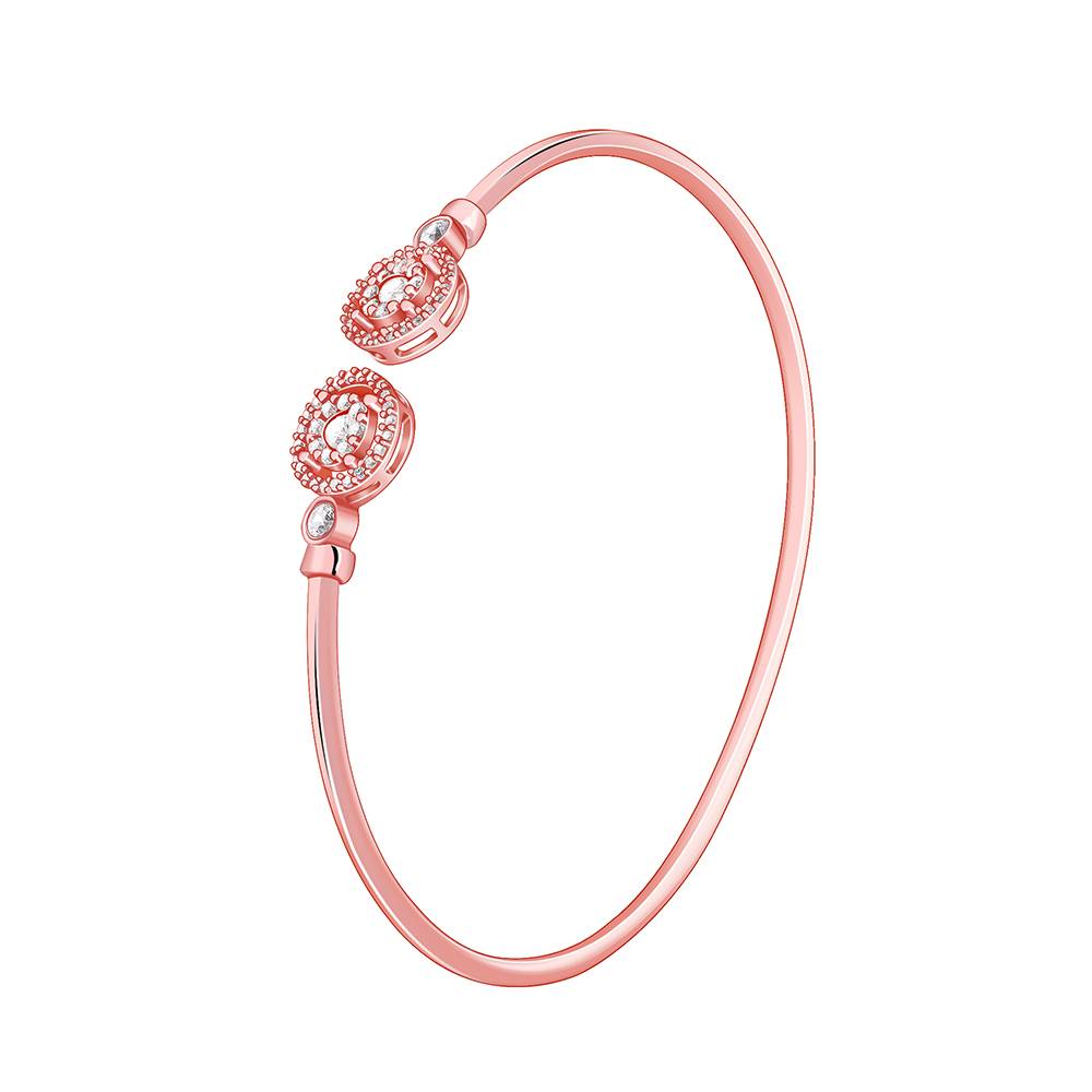 925 Rose Gold Circle Bond Cuff Bracelet : BR01292