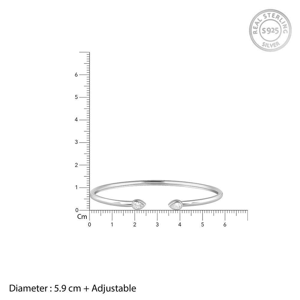 925 Silver Aurora Cuff Bracelet : BR01298
