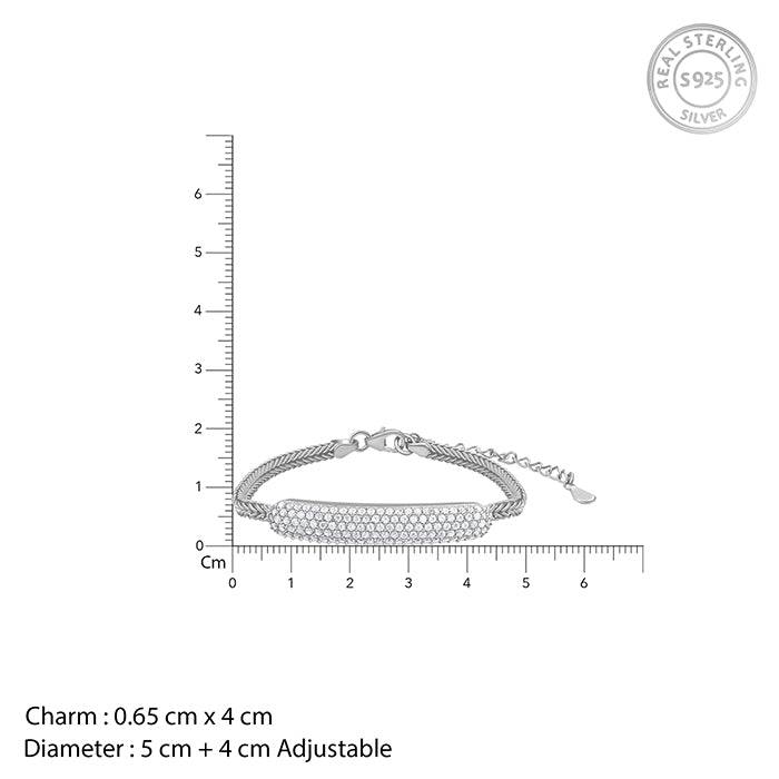 925 Silver Bar Of Light Bracelet, Adjustable | Gifts For Women And Girls : BR01360