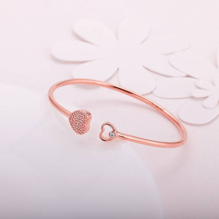 Rose Gold Dual Heart Bracelet : BR0158