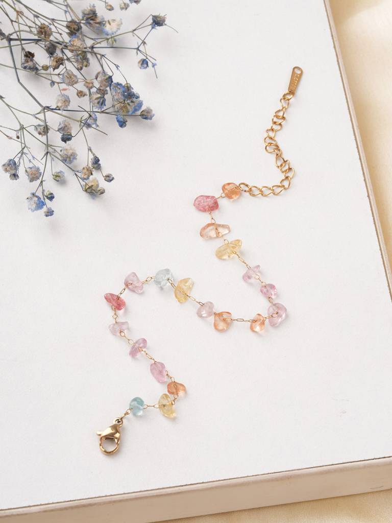 Pastel Crystal Chip Bracelet For Women : BR0164