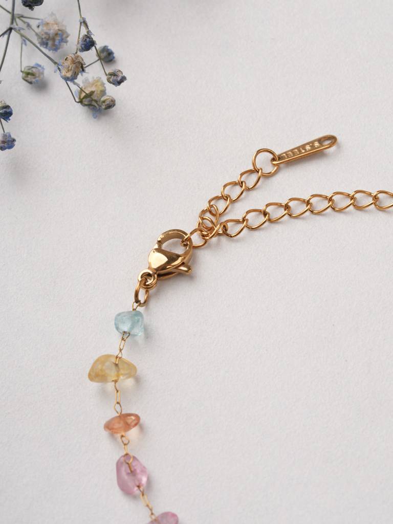 Pastel Crystal Chip Bracelet For Women : BR0164