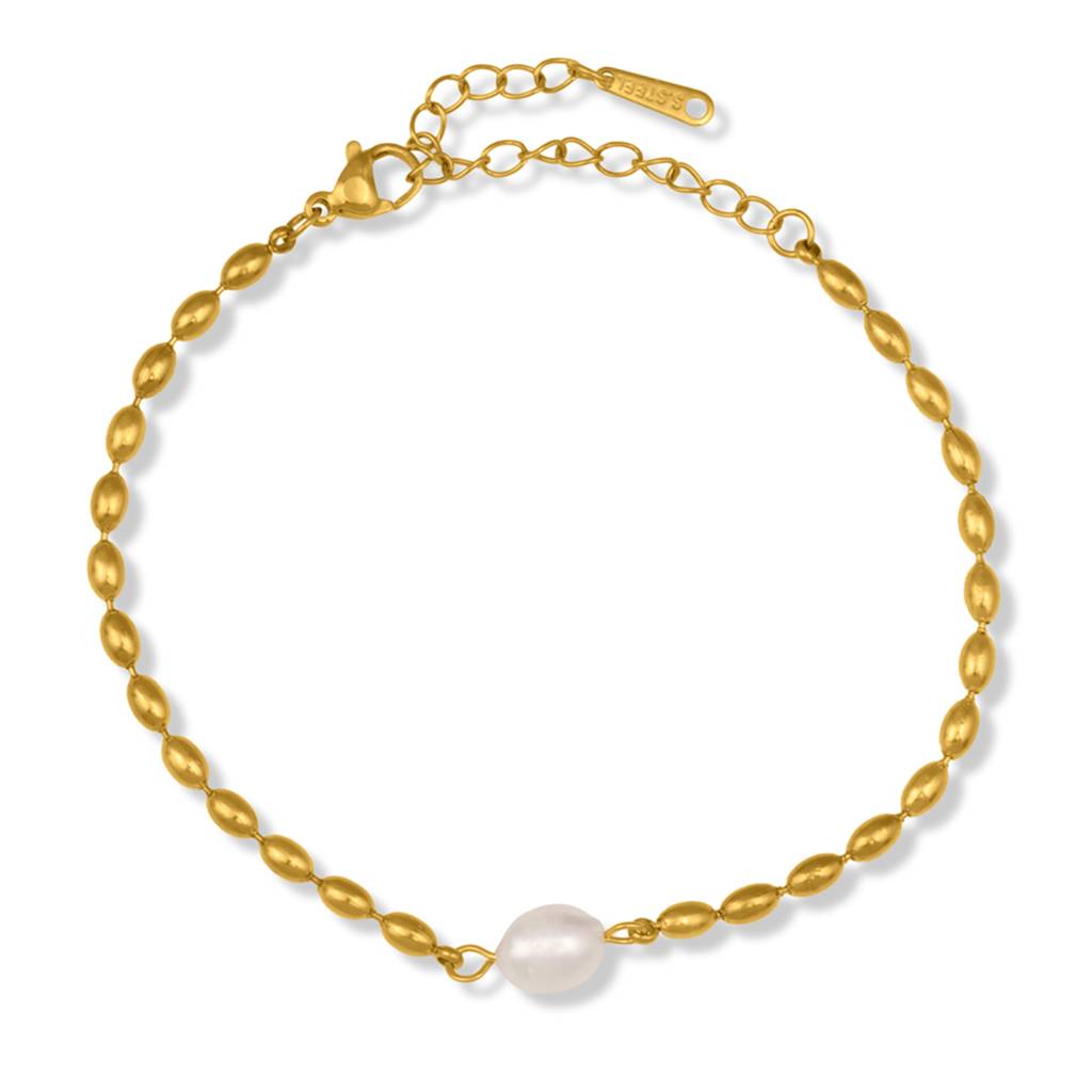Glimmer Pearl Beads Chain Bracelet For Women : BR0169