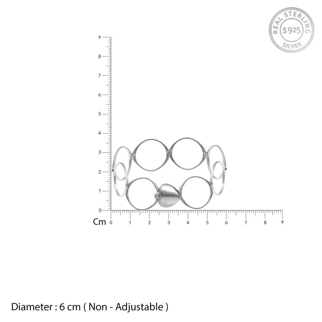 Silver Supple Heart Bracelet : BR0177