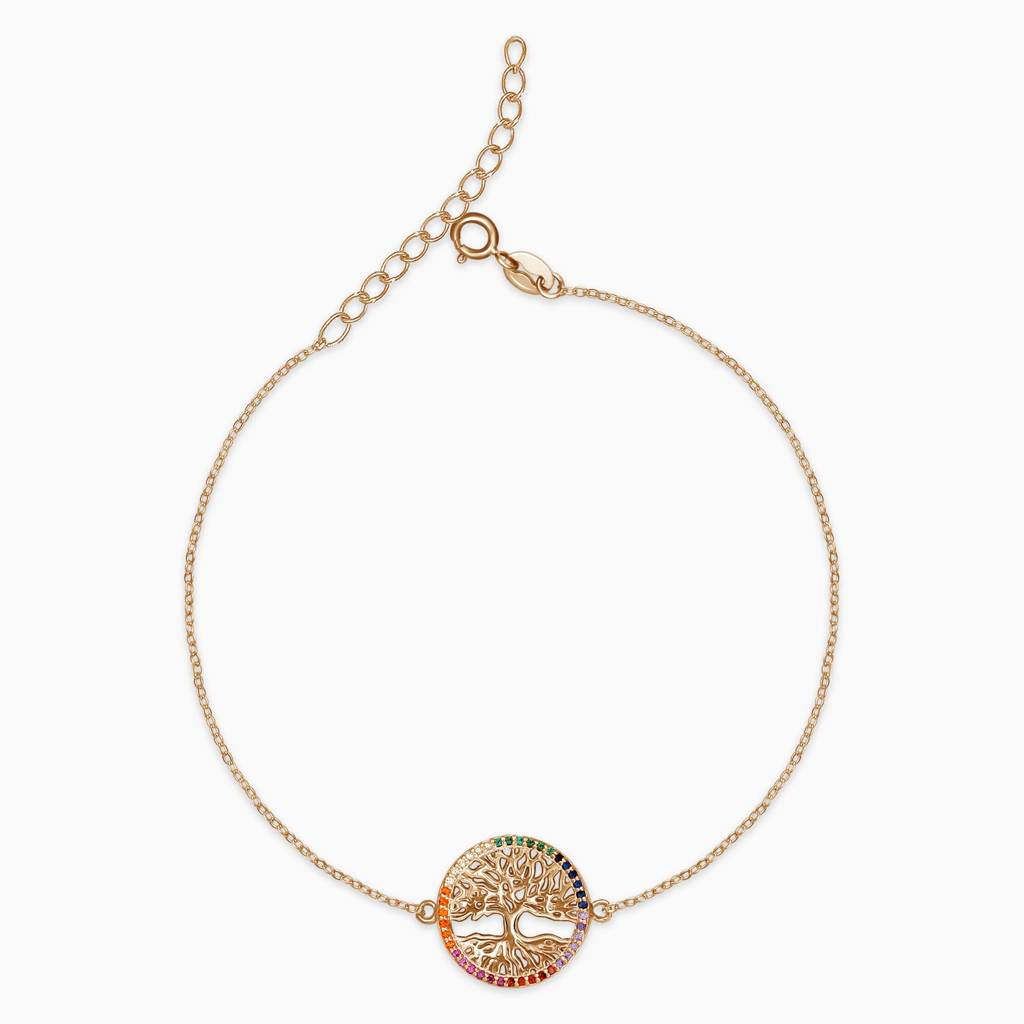 Golden Rainbow Tree Of Life Bracelet : BR0178