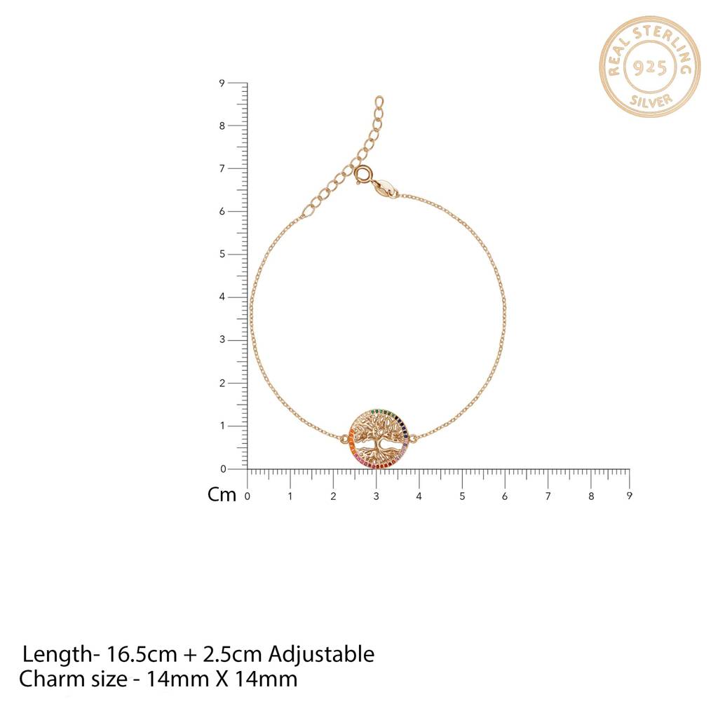 Golden Rainbow Tree Of Life Bracelet : BR0178