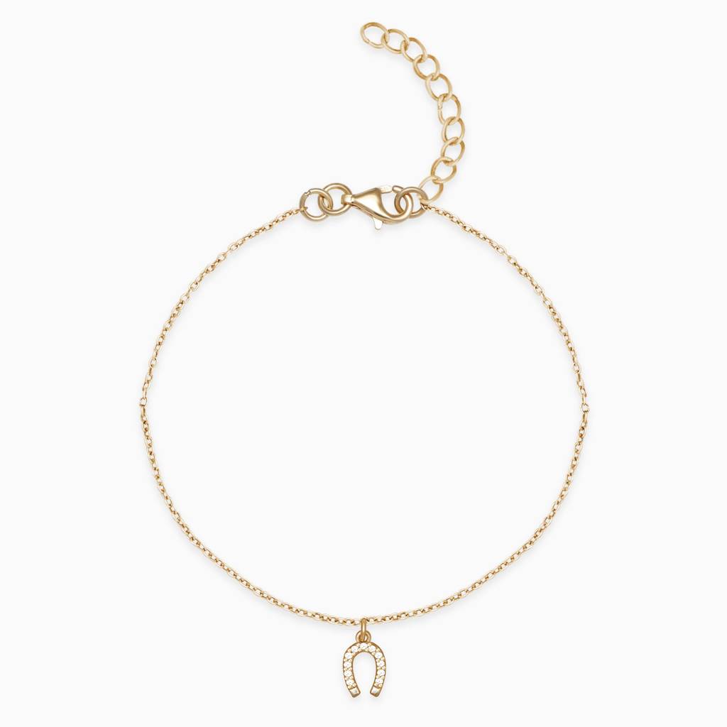 Golden Sparkling Horseshoe Bracelet : BR0183