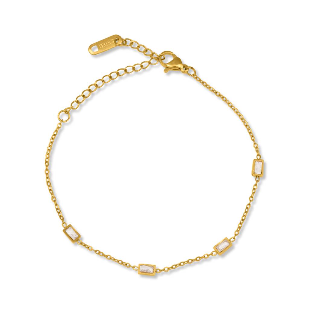 Dainty Emerald-Cut Station Bracelet For Women : BR0183