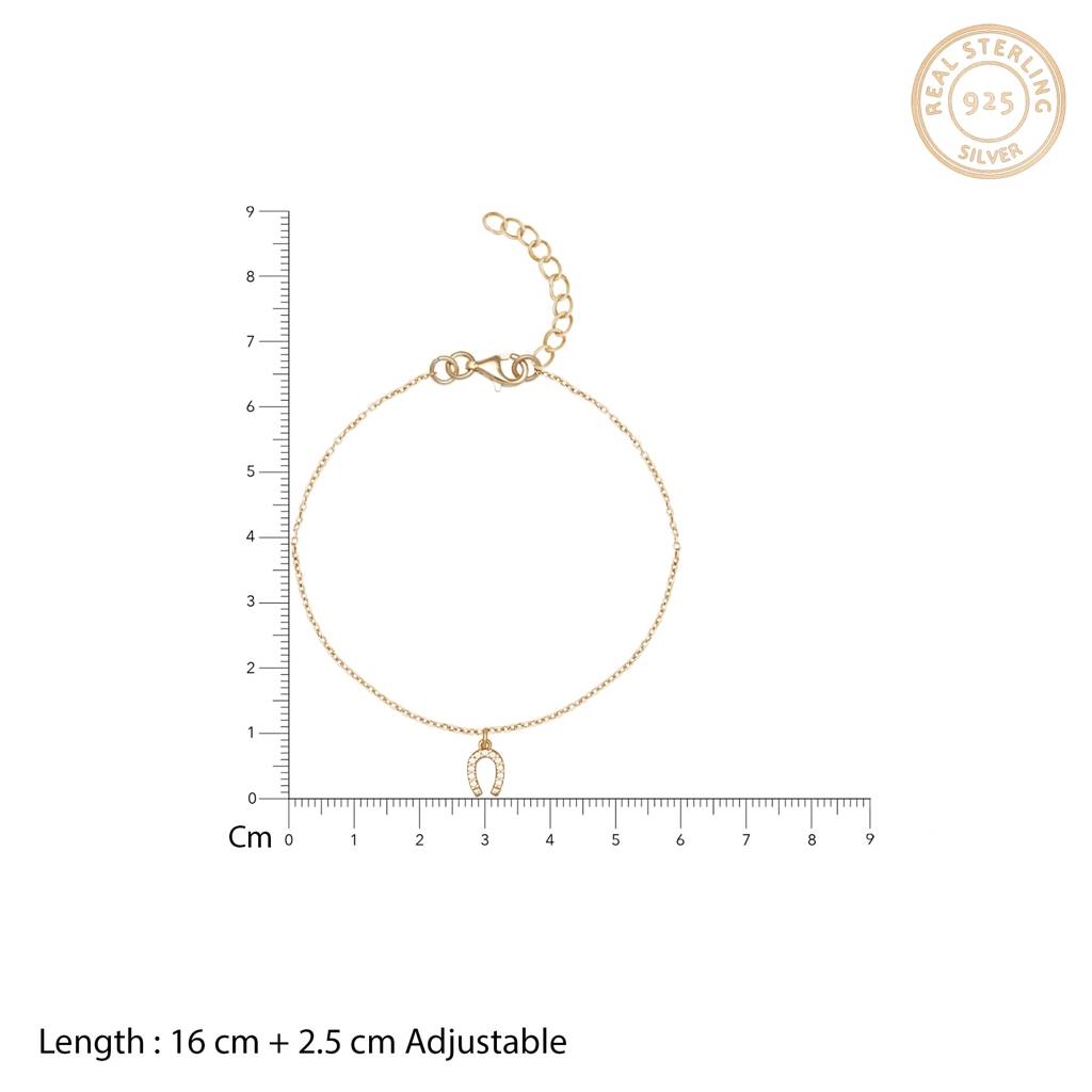 Golden Sparkling Horseshoe Bracelet : BR0183