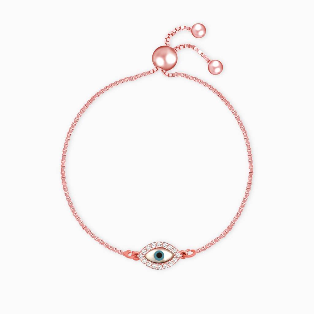 Rose Gold Evil Eye Bracelet : BR0185