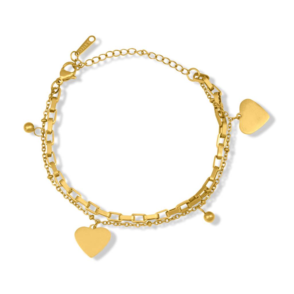 Heart Charm Layer Bracelet For Women : BR0194