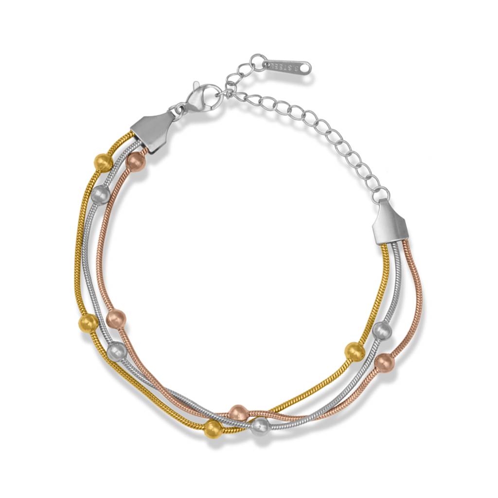 Mixed-Texture Layer Bracelet For Women : BR0216