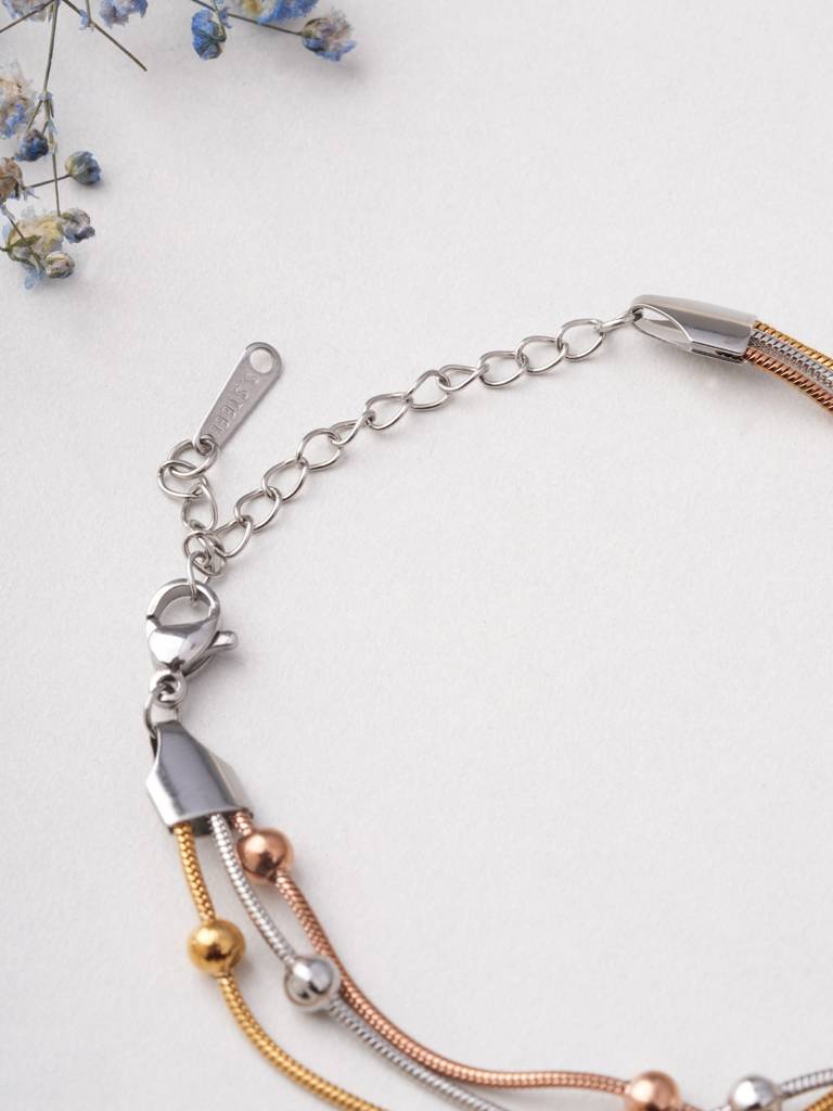 Mixed-Texture Layer Bracelet For Women : BR0216