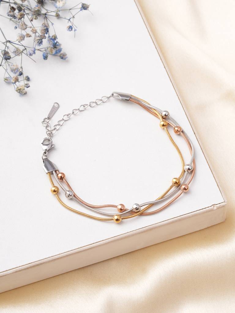 Mixed-Texture Layer Bracelet For Women : BR0216