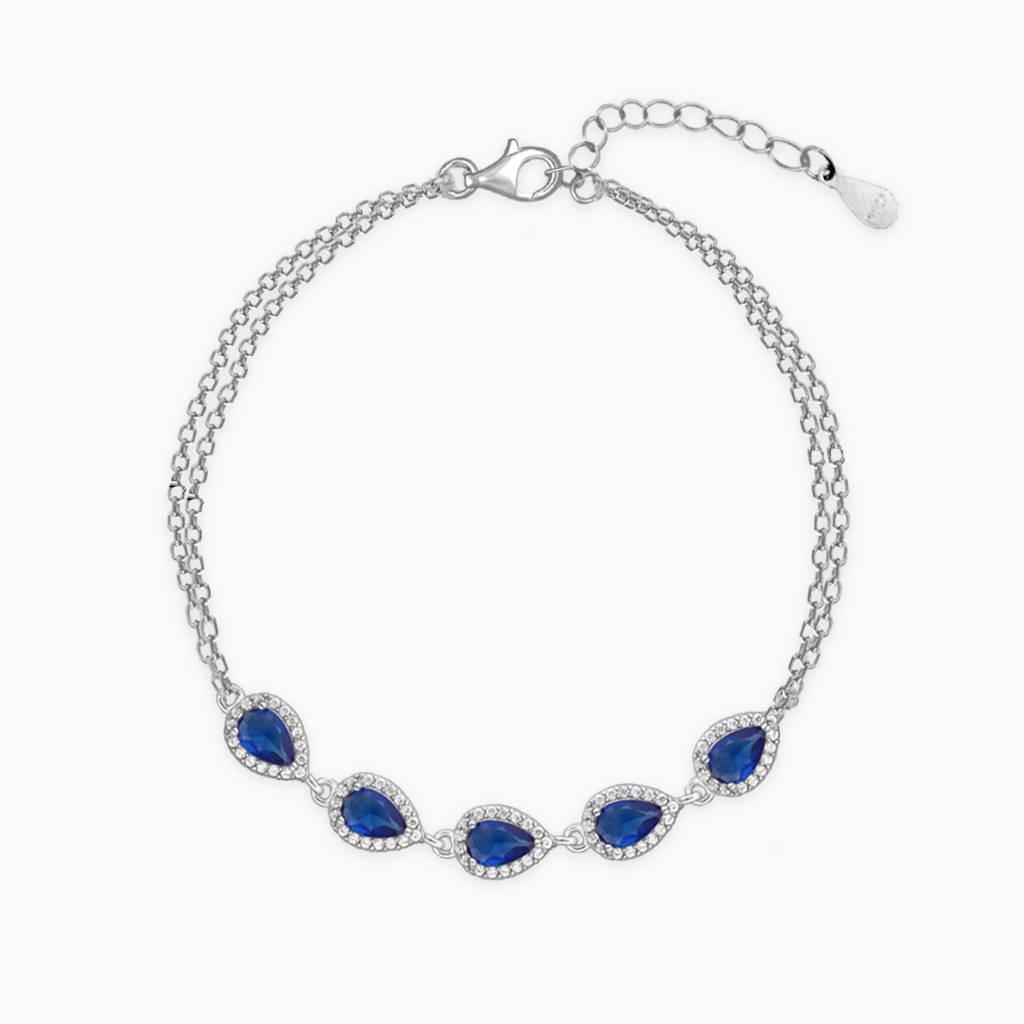 Silver Royal Blue Drop Bracelet : BR0221