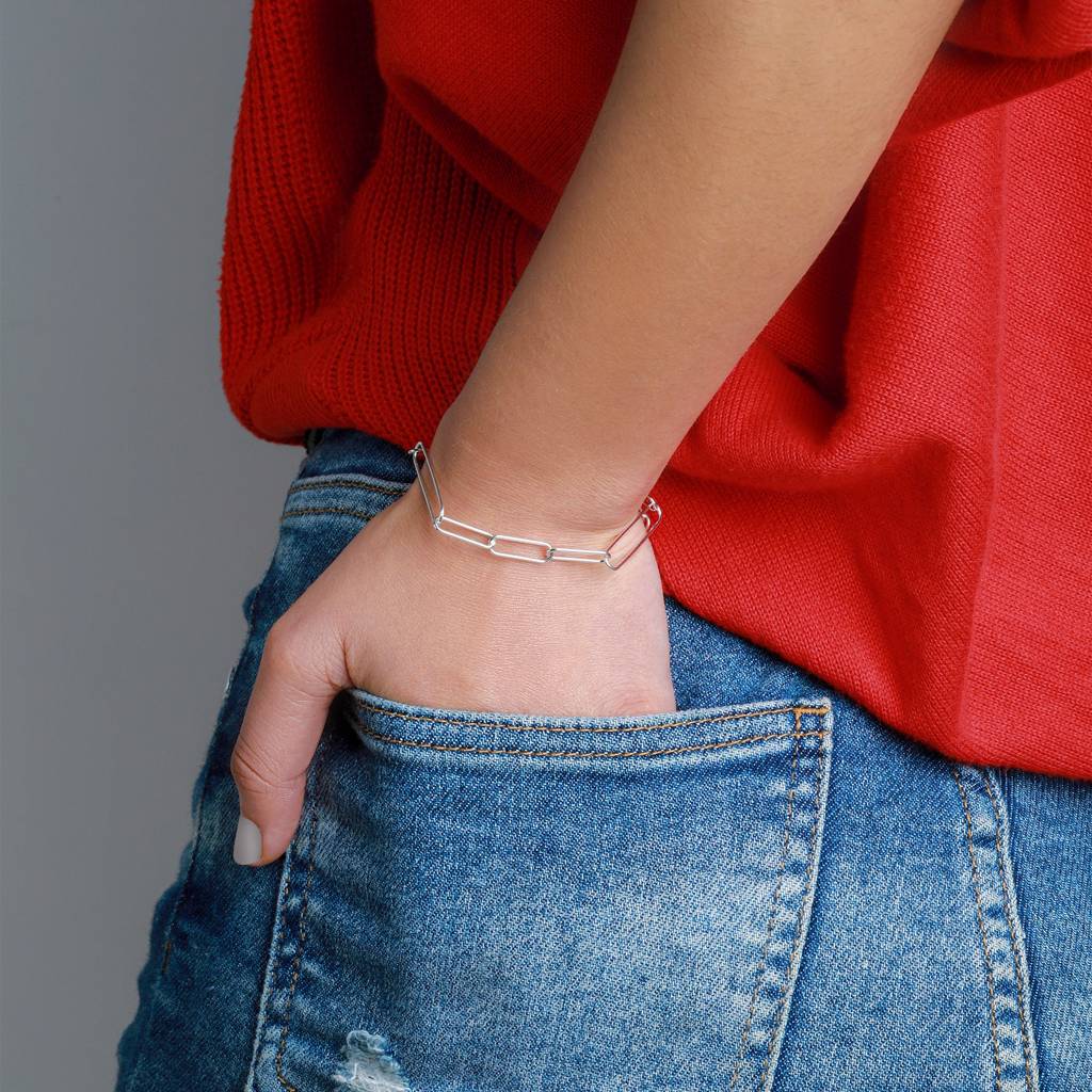 Wired Silver Minimal Link Bracelet : BR0223