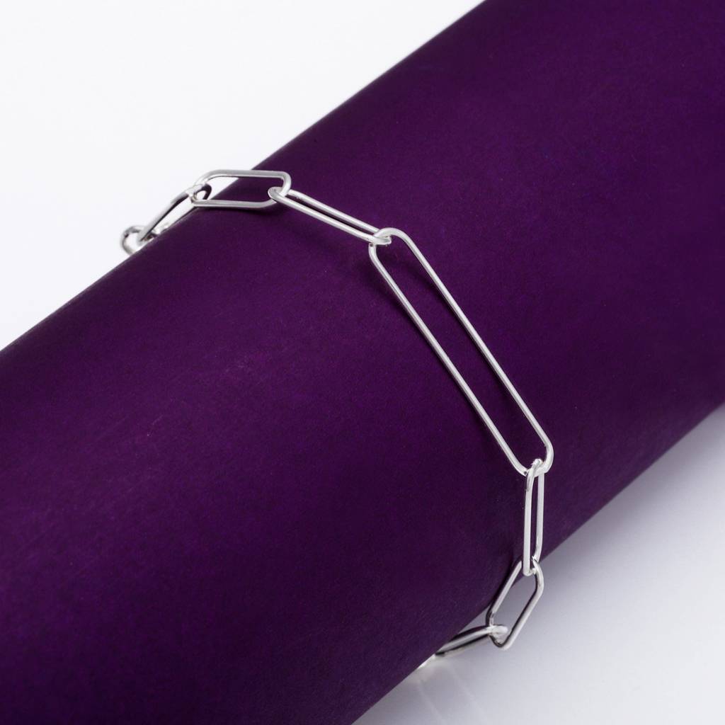 Wired Silver Minimal Link Bracelet : BR0223