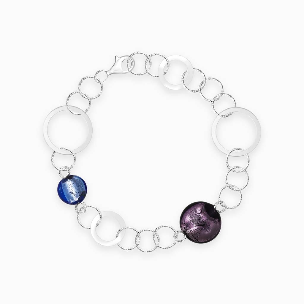 Wired Silver Bold Stone Bracelet : BR0225
