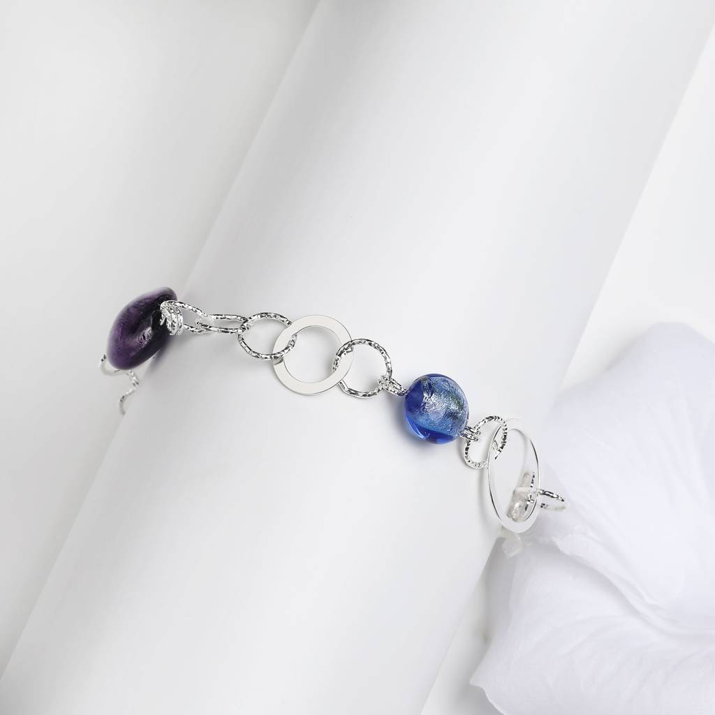 Wired Silver Bold Stone Bracelet : BR0225