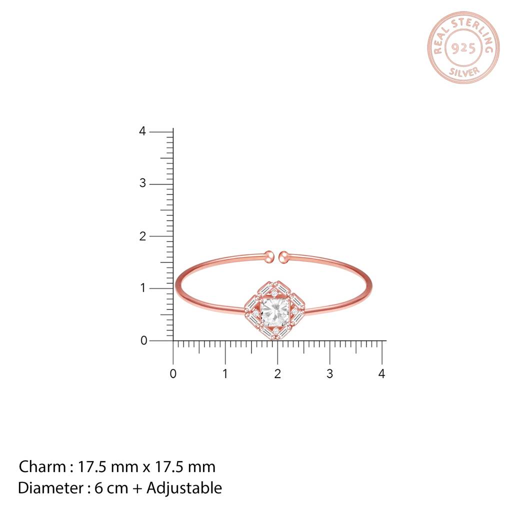 Rose Gold Geometric Cuff Bracelet : BR0232