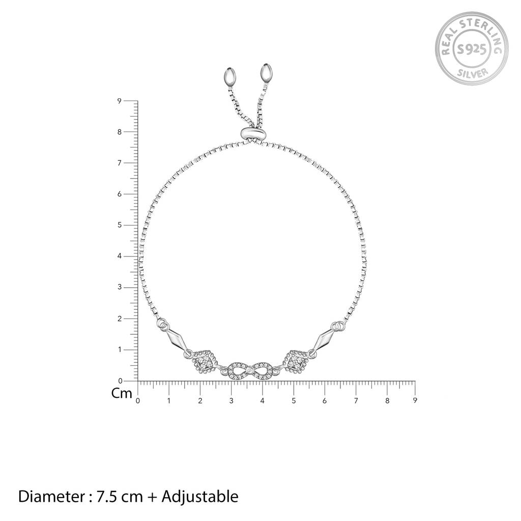 Silver Infinity Zircon Bracelet : BR023