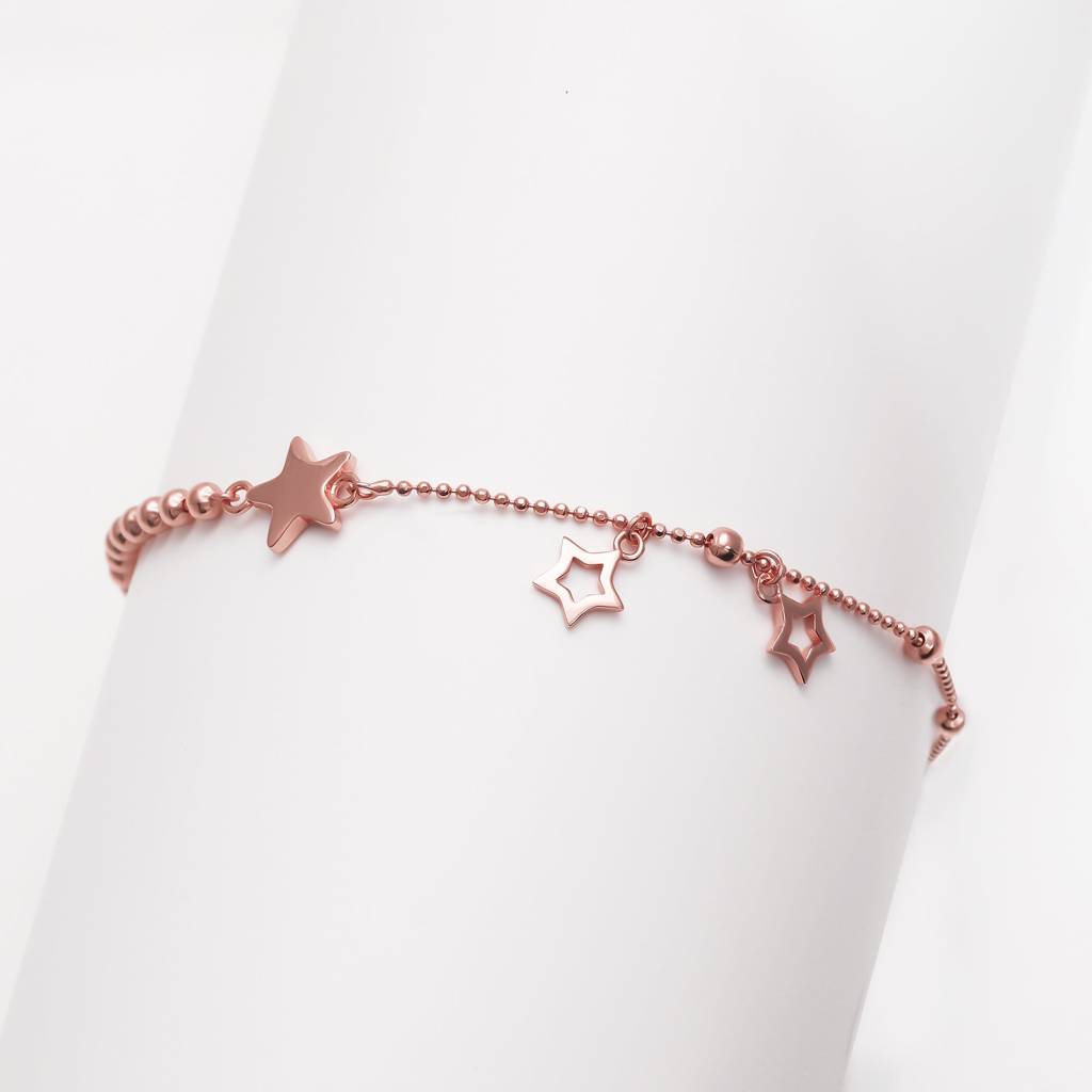 Rose Gold Star Charm Bracelet : BR0246