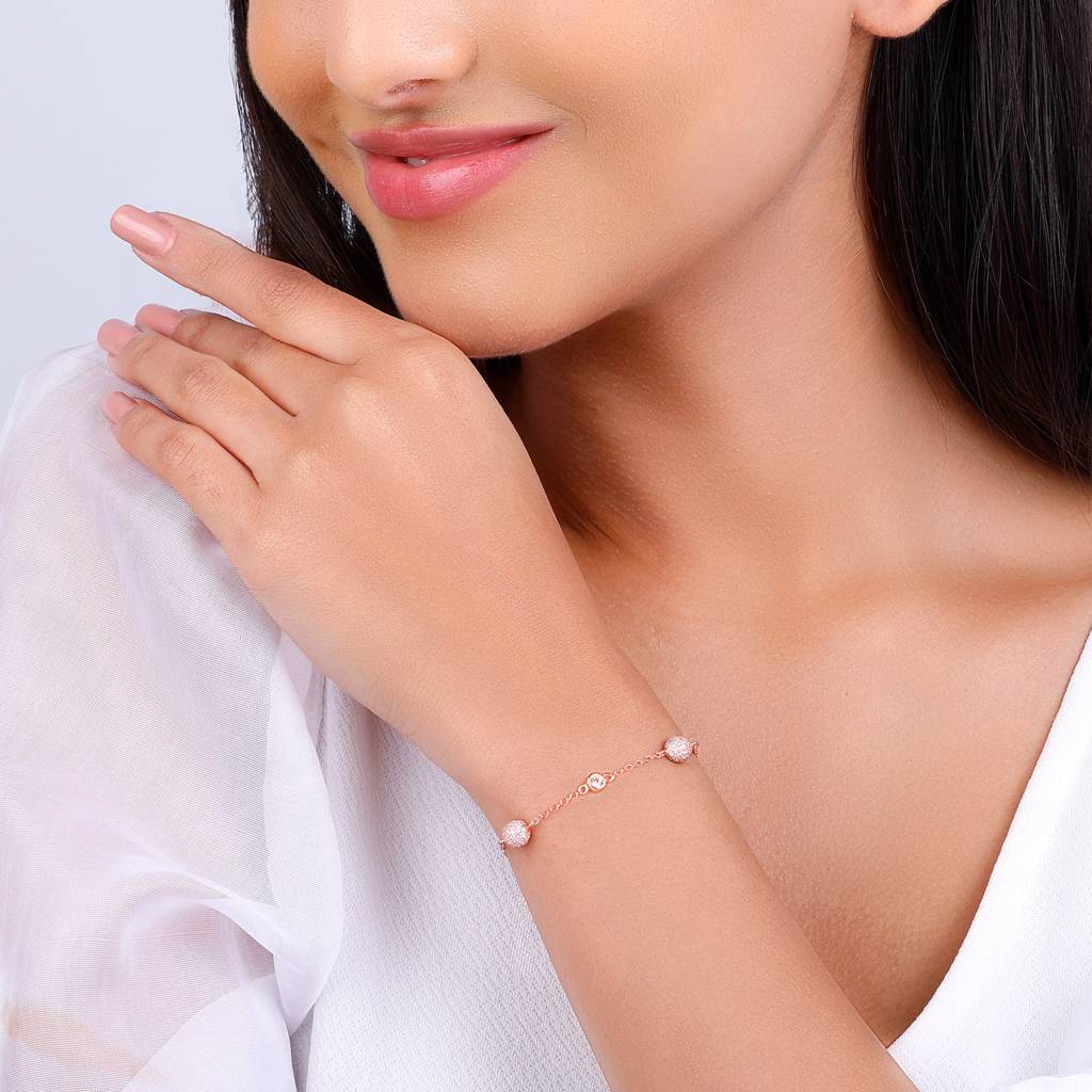 Anushka Sharma Rose Gold Studded Bubble Bracelet : BR0253