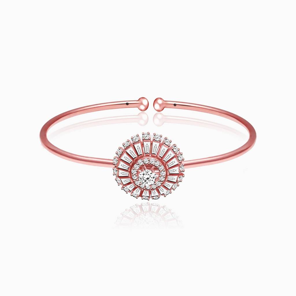 Anushka Sharma Rose Gold Baguette Sunshine Bangle Bracelet : BR0254