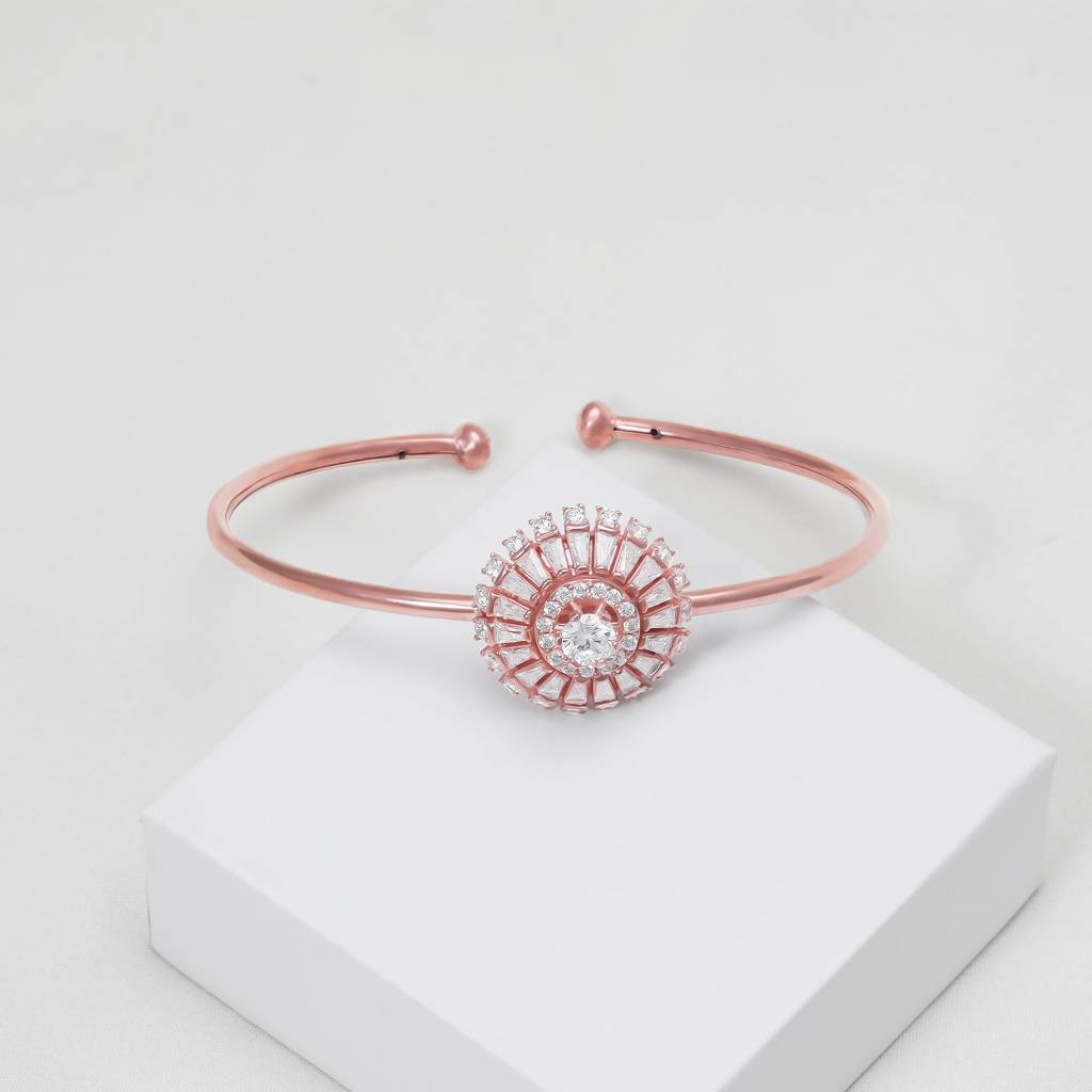 Anushka Sharma Rose Gold Baguette Sunshine Bangle Bracelet : BR0254