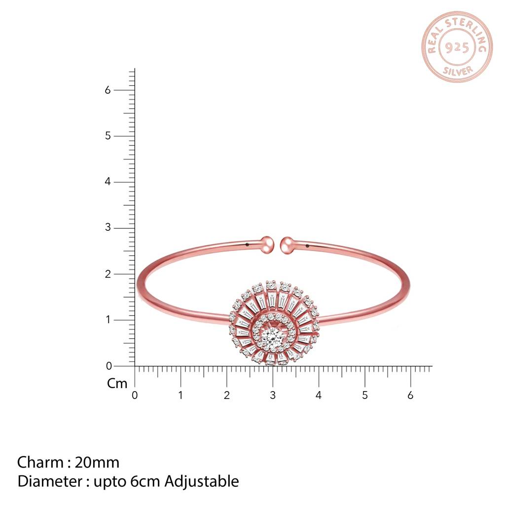Anushka Sharma Rose Gold Baguette Sunshine Bangle Bracelet : BR0254