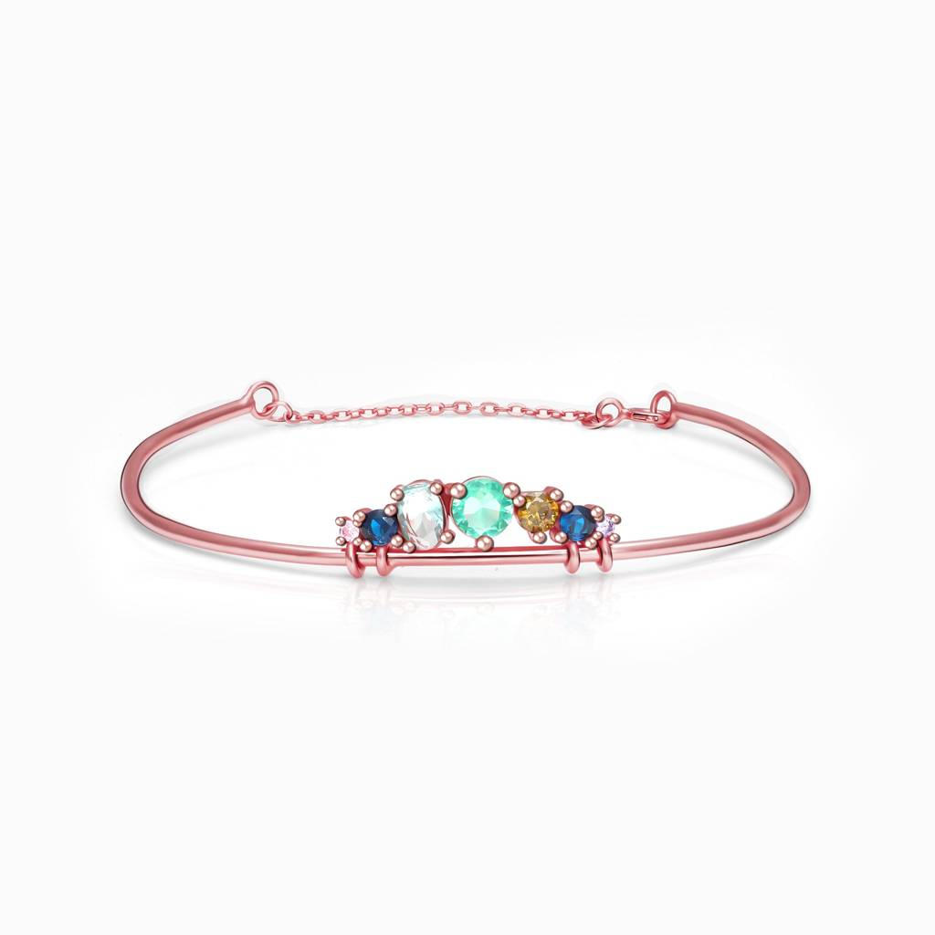 Anushka Sharma Rose Gold Multi-Hued Tiara Bangle Bracelet : BR0255