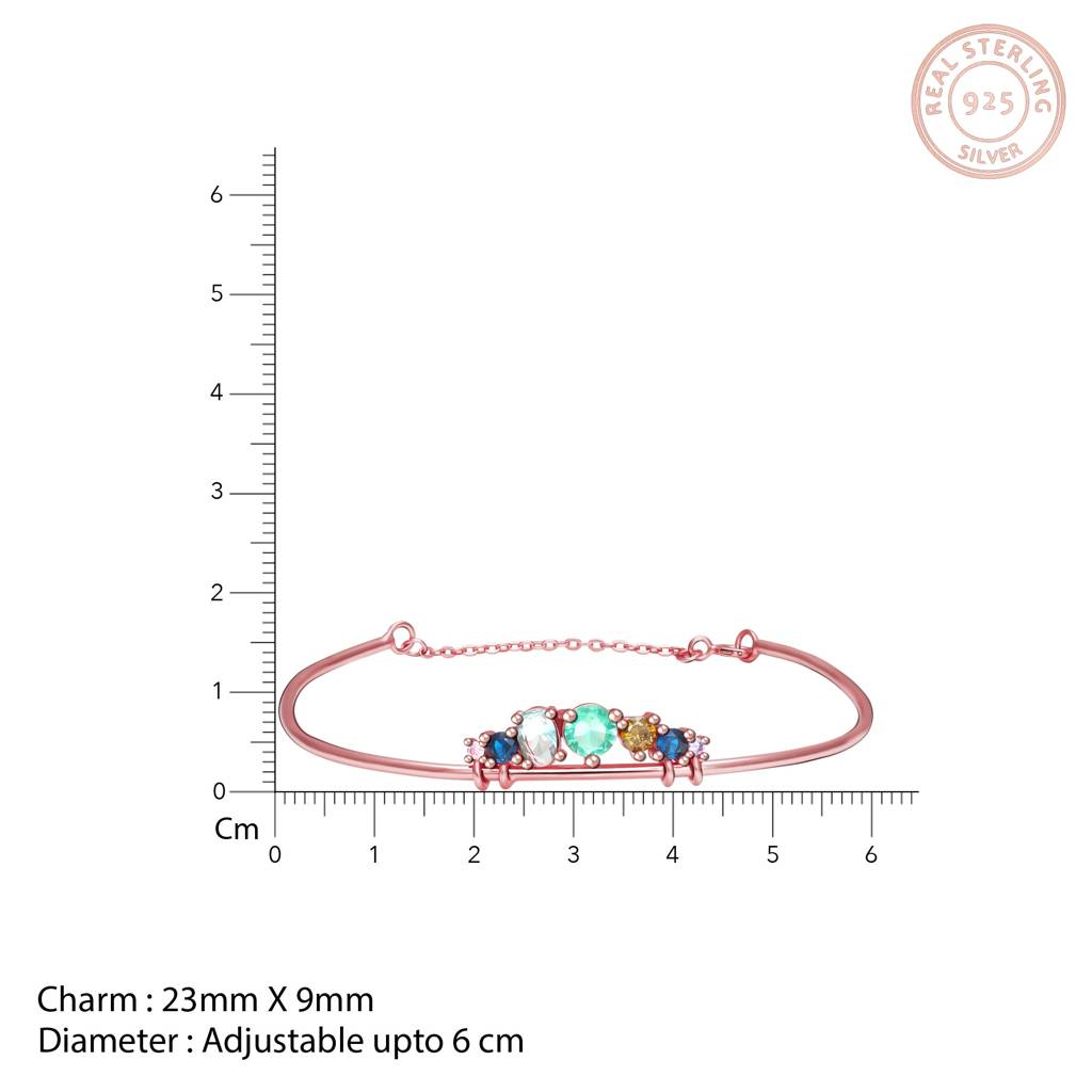 Anushka Sharma Rose Gold Multi-Hued Tiara Bangle Bracelet : BR0255