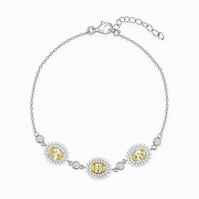 Silver Yellow Sunshine Trio Bracelet : BR0259
