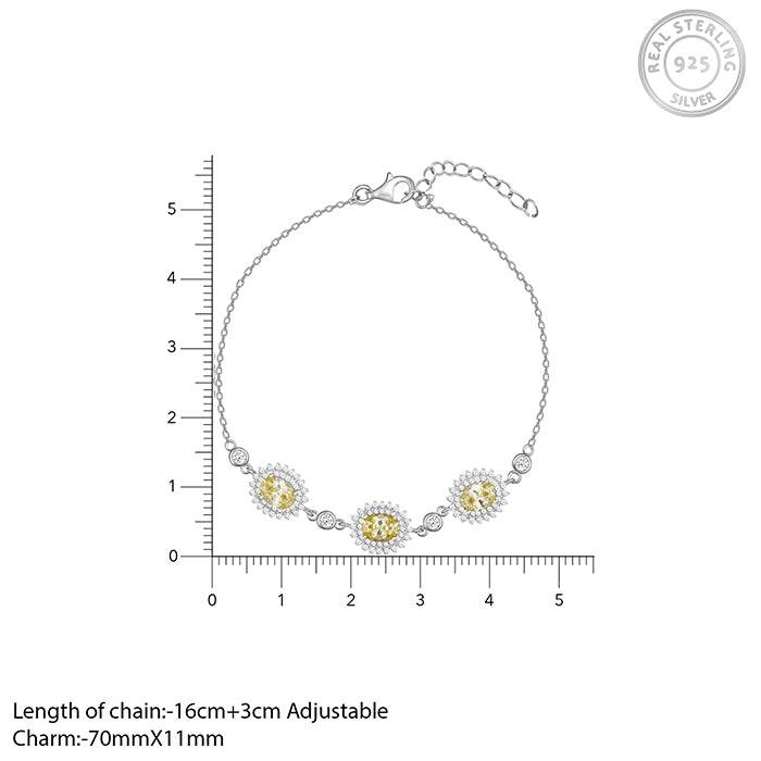 Silver Yellow Sunshine Trio Bracelet : BR0259