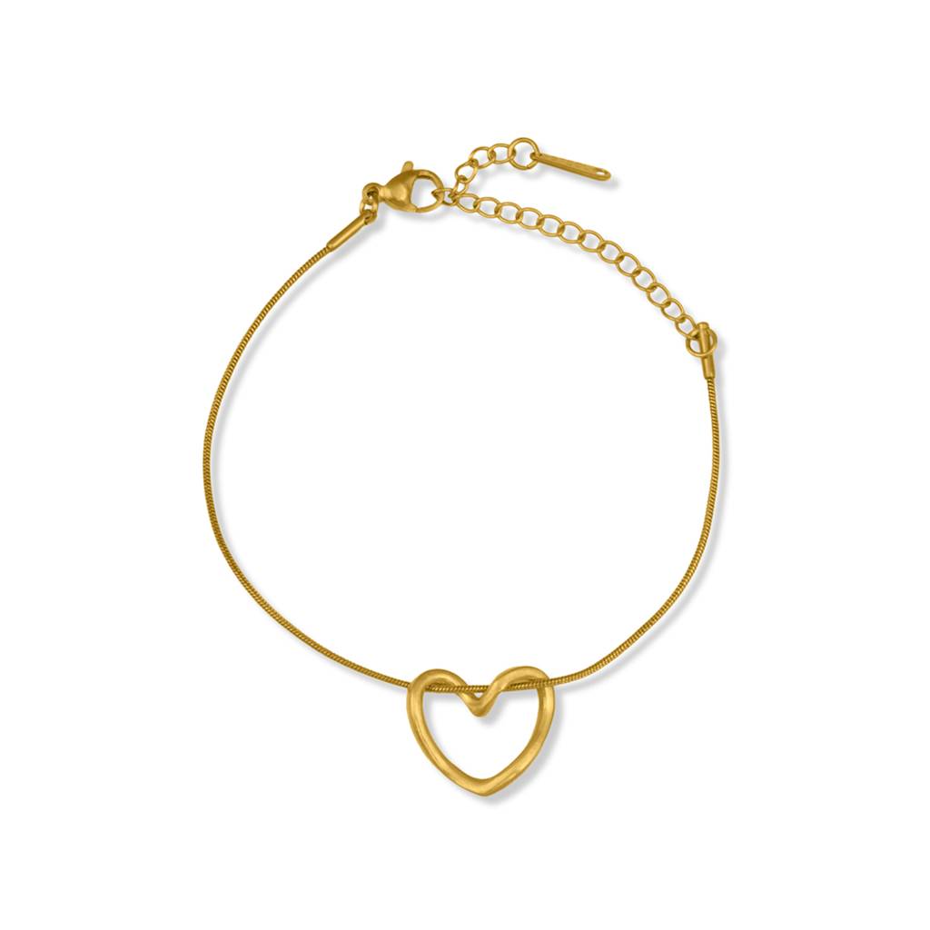 Slender Hollow Heart Bracelet For Women : BR0288