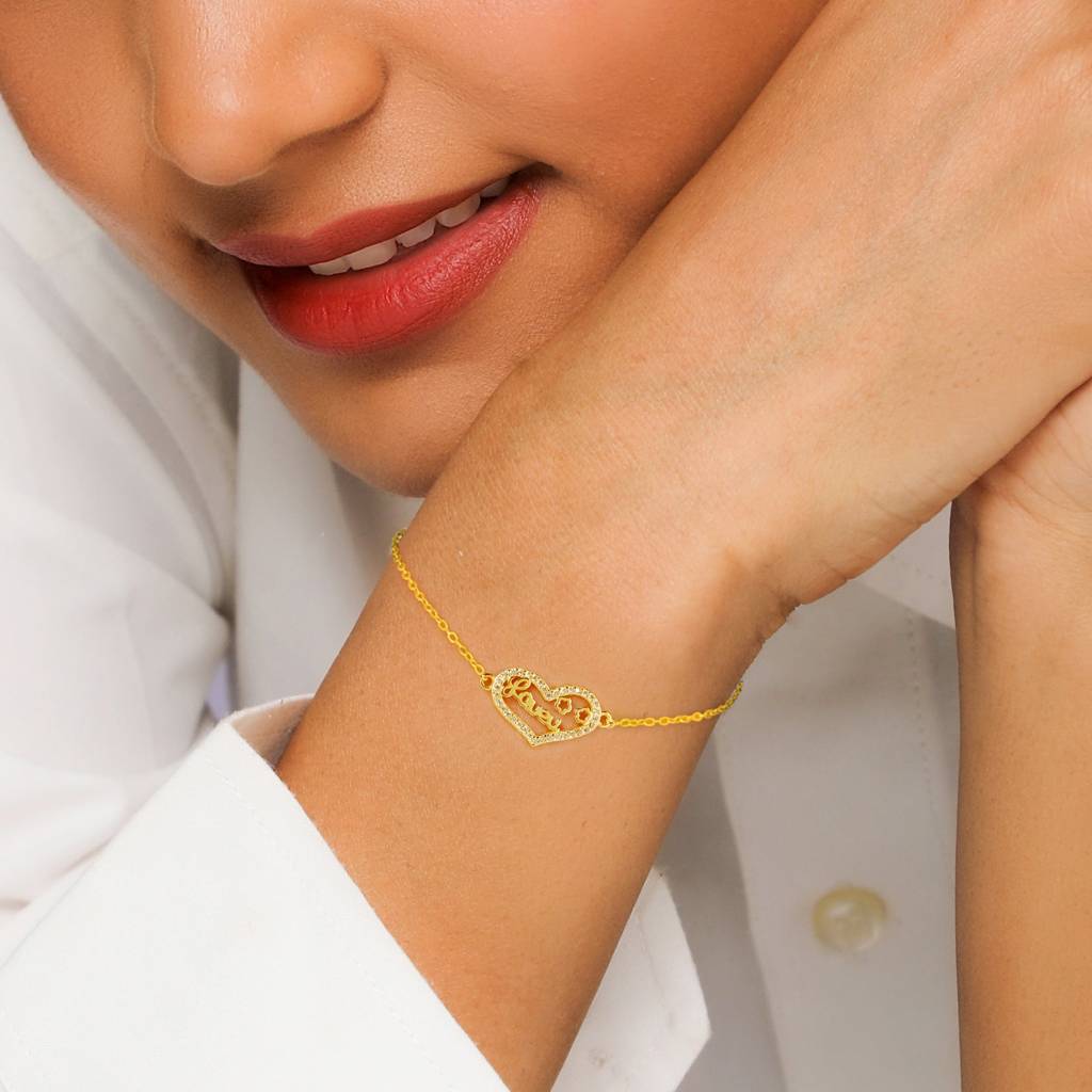 Golden One Love Heart Bracelet : BR0291