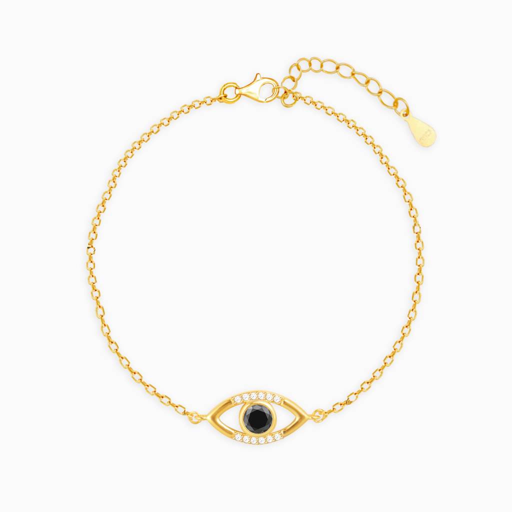 Golden Raven Black Evil Eye Bracelet : BR0293