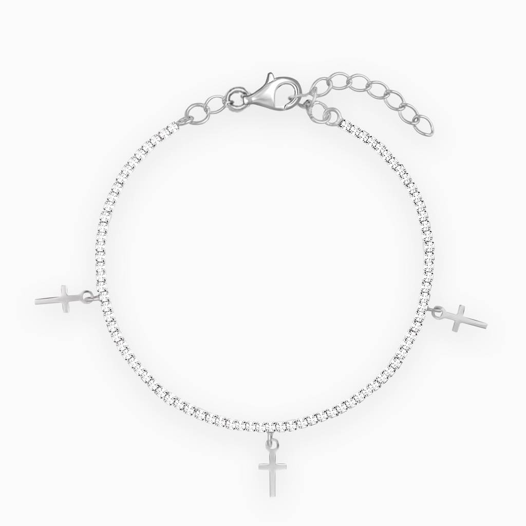 Silver Cross My Heart Bracelet : BR0296
