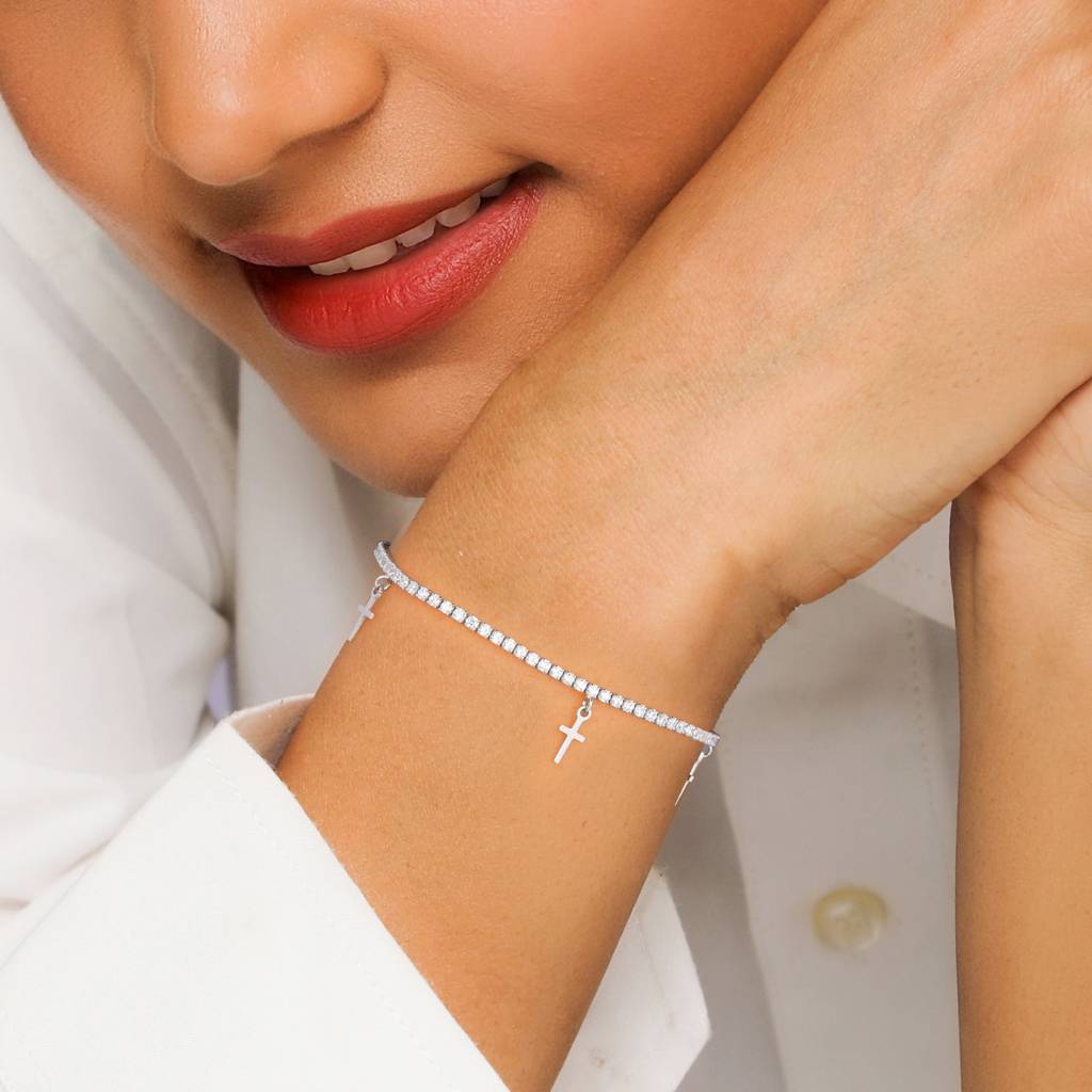 Silver Cross My Heart Bracelet : BR0296