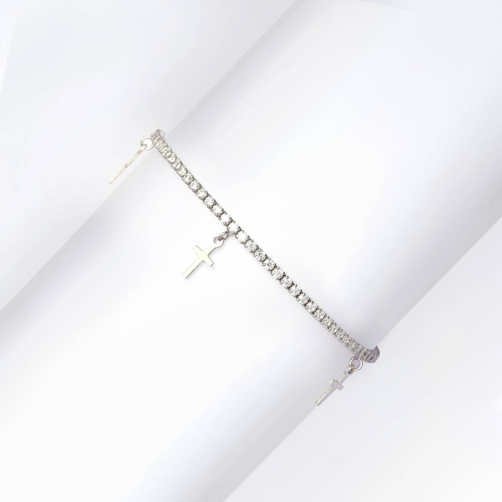 Silver Cross My Heart Bracelet : BR0296