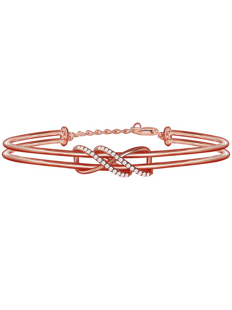Giva 925 Silver Rose Gold Dual Entangle Bracelet Adjustable : BR029