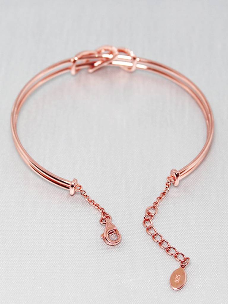 Giva 925 Silver Rose Gold Dual Entangle Bracelet Adjustable : BR029