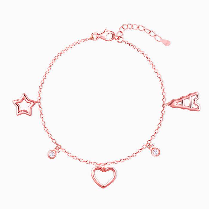 Rose Gold Valentine'S Charm Bracelet : BR0321